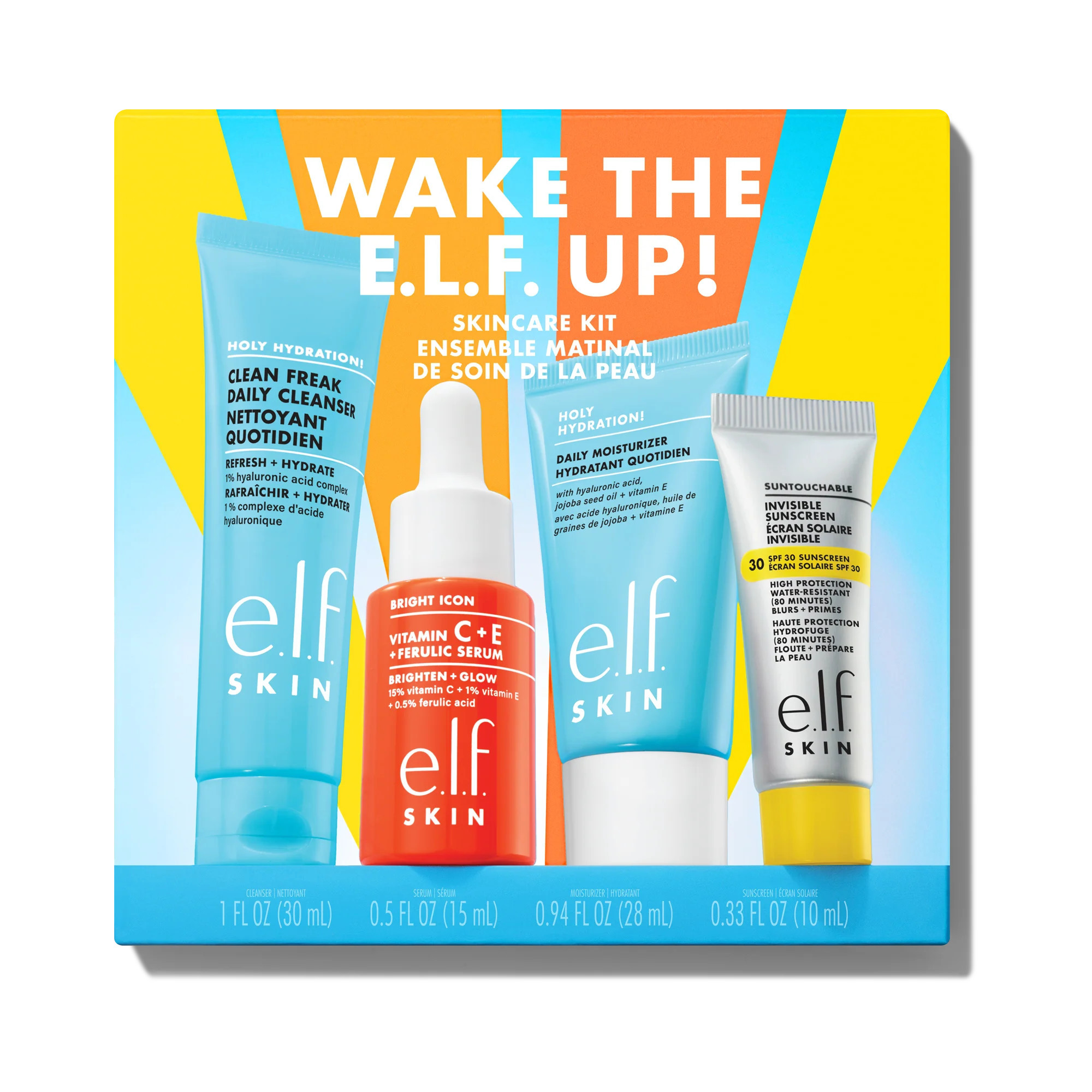 e.l.f. Cosmetics Wake the e.l.f. Up Skincare Kit - Vegan and Cruelty-Free Makeup | e.l.f. cosmetics (US)