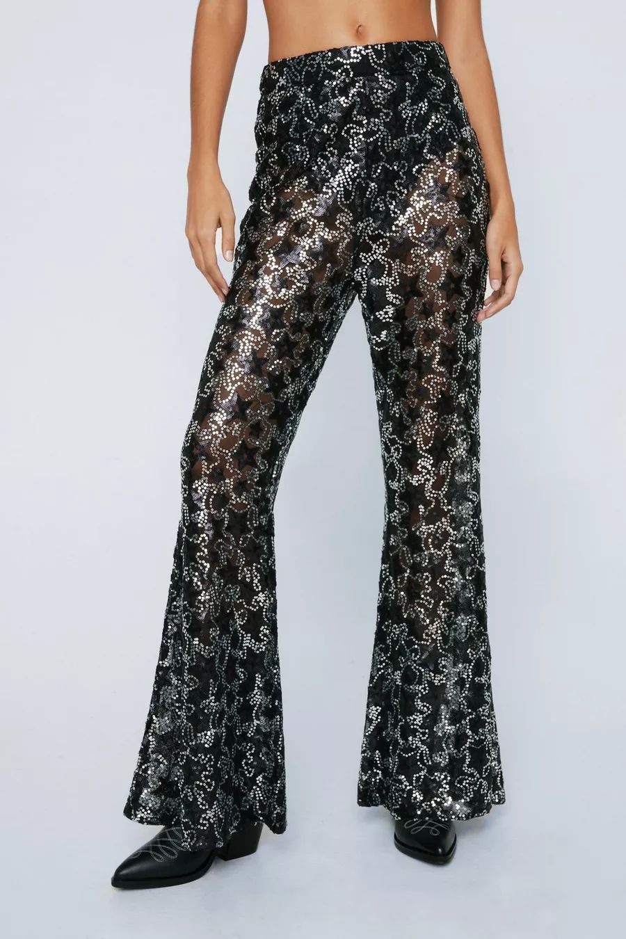 Star Print Sequin Pants | Nasty Gal (US)
