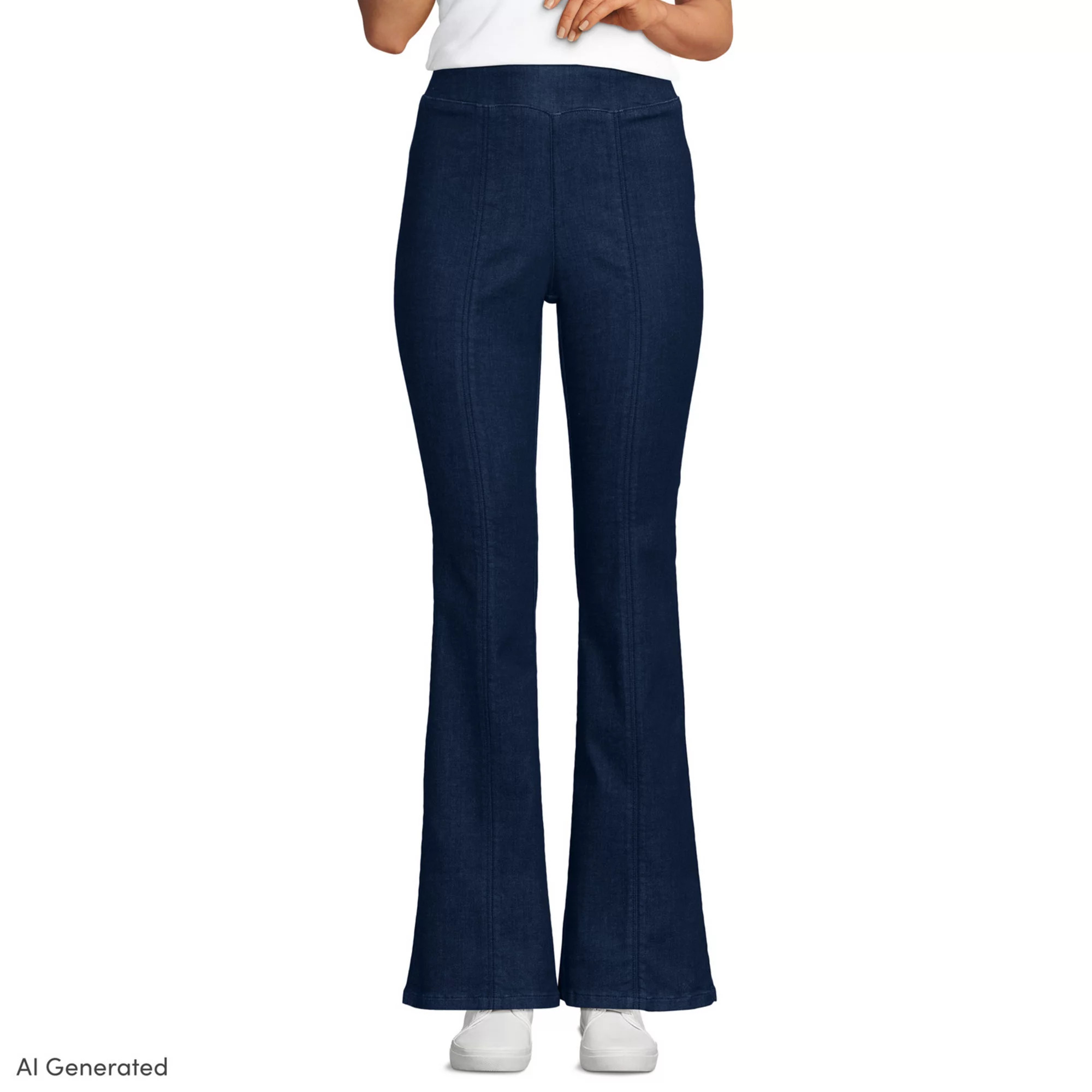 Women's Lands' End High Rise Pull On Flare Jeans | Kohl's
