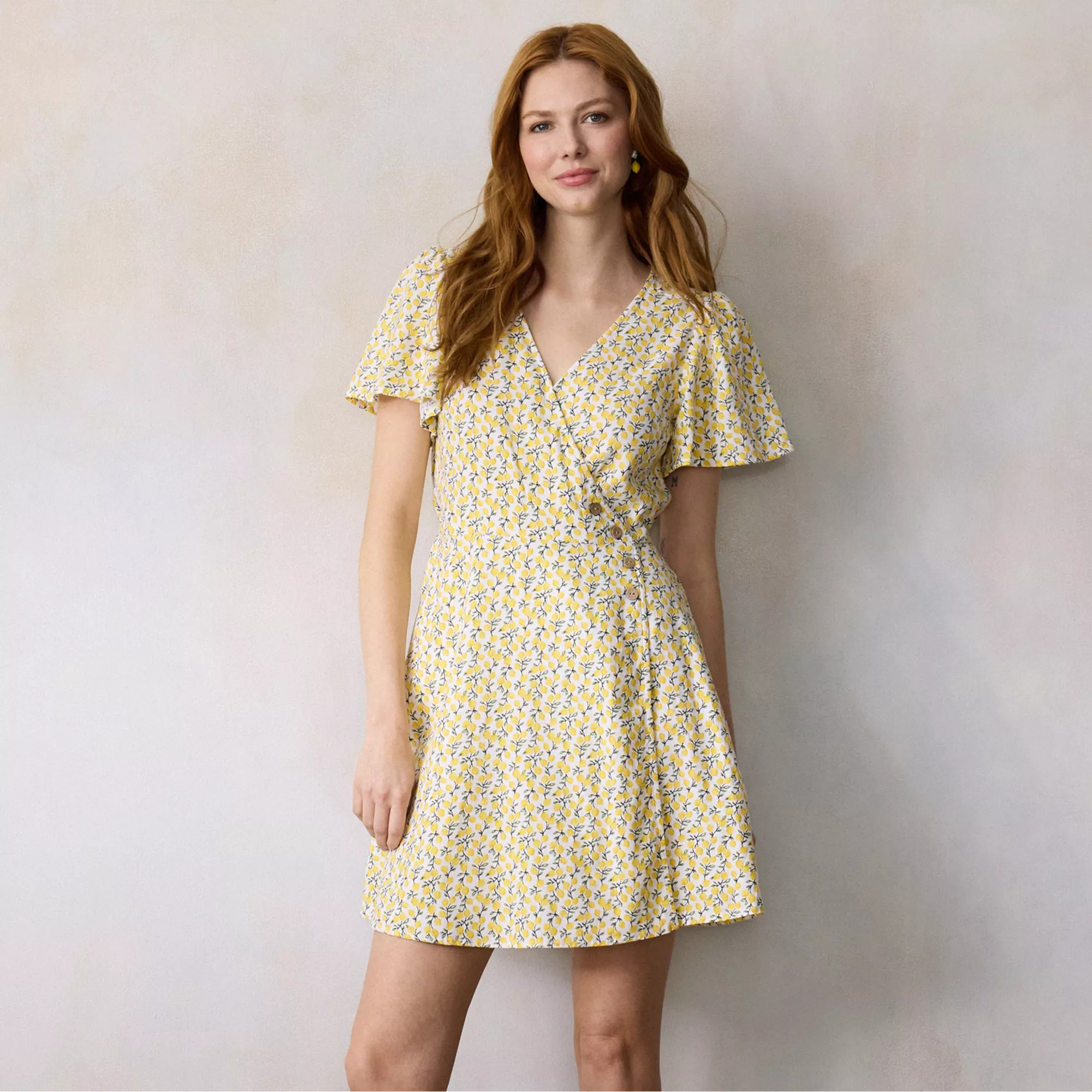 Women's LC Lauren Conrad Button Wrap Mini Dress | Kohl's