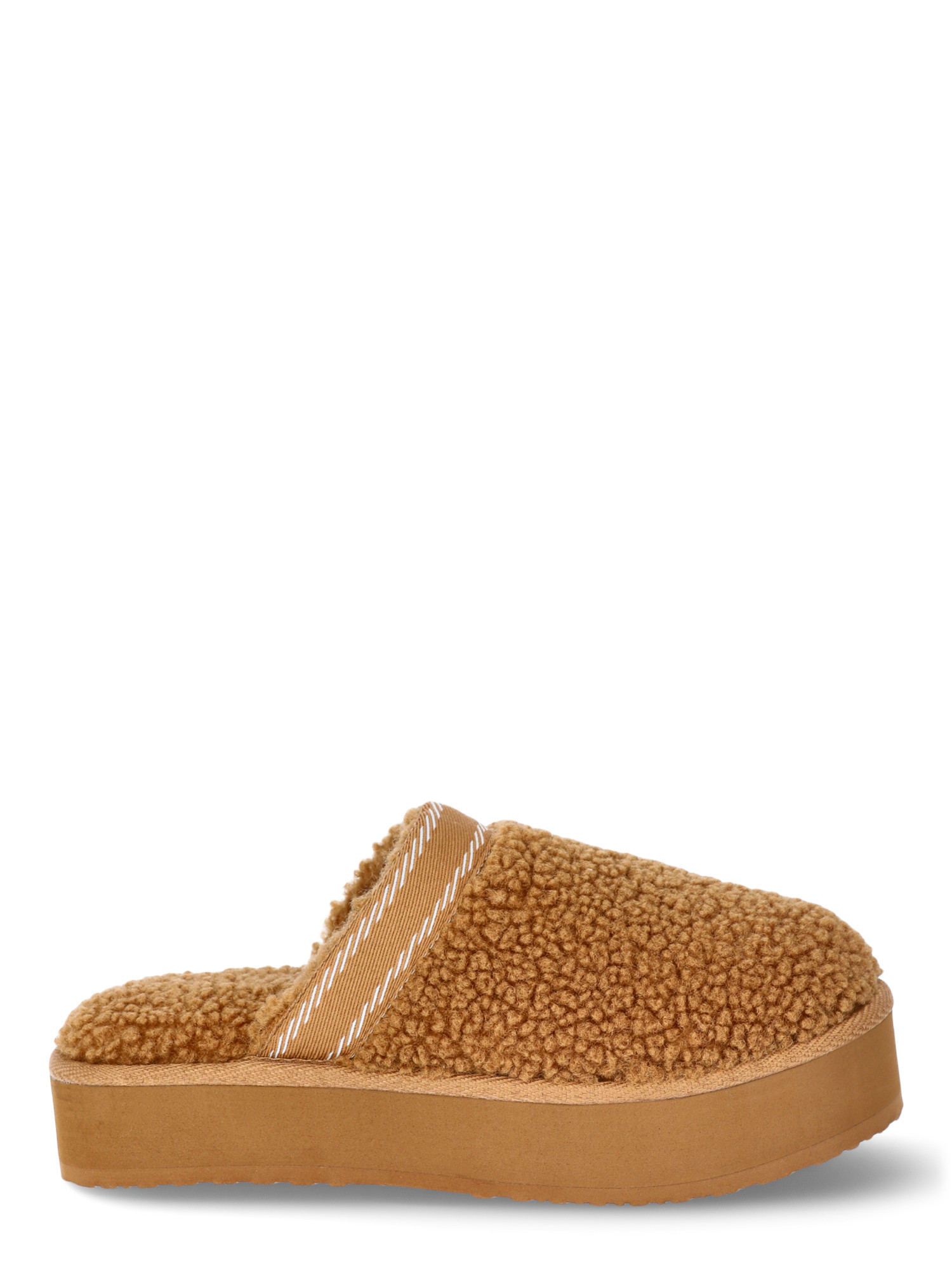 Joyspun Women’s Teddy Fleece Platform Clog Slippers - Walmart.com | Walmart (US)
