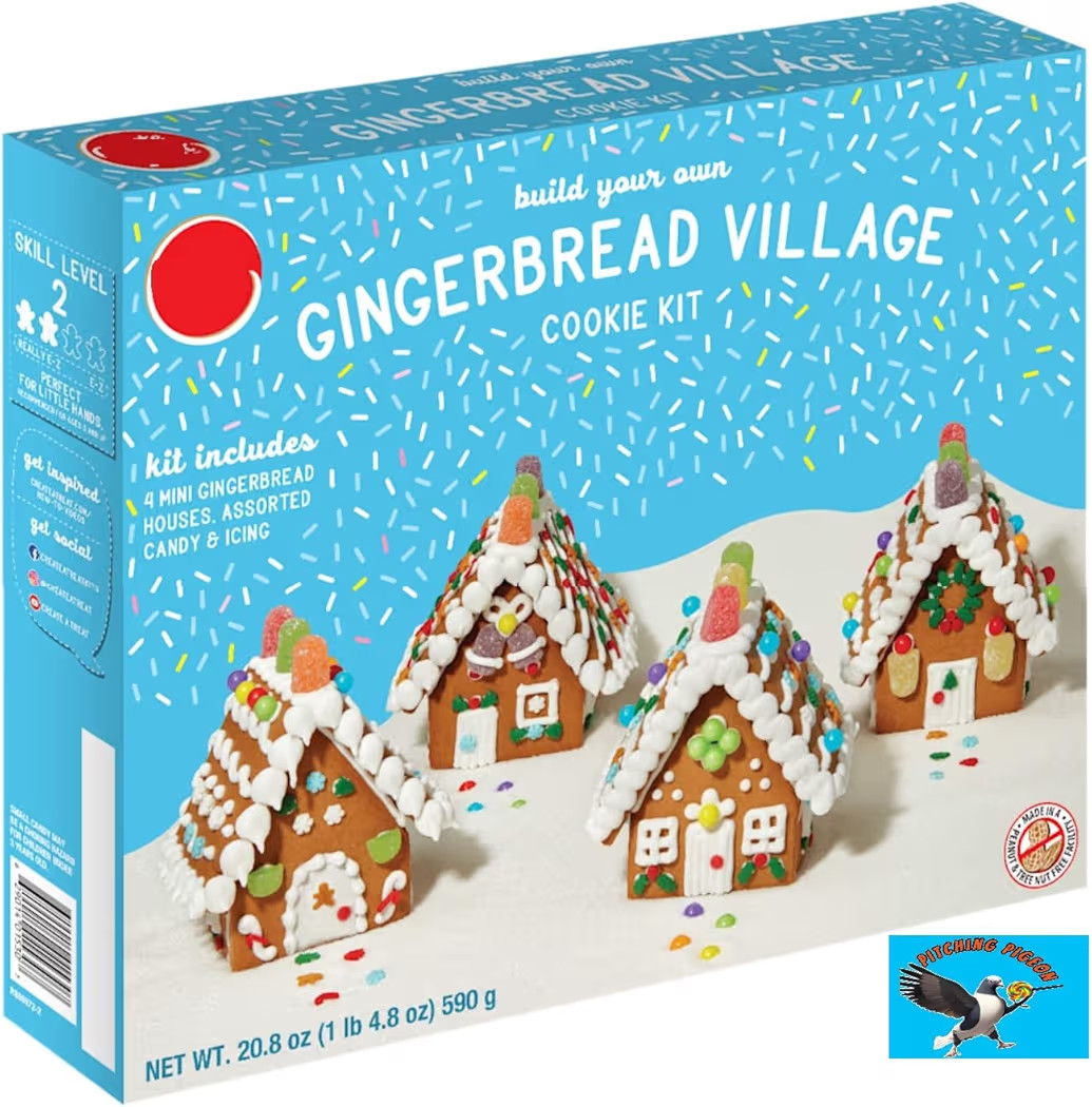 DIY Easy Build Gingerbread Village Kit – 20.8 oz Christmas Cookie Decorating Kit with Candy & I... | Amazon (US)