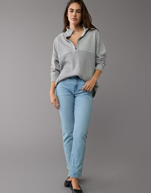 AE Oversized Half-Zip Sweatshirt | American Eagle Outfitters (US & CA)