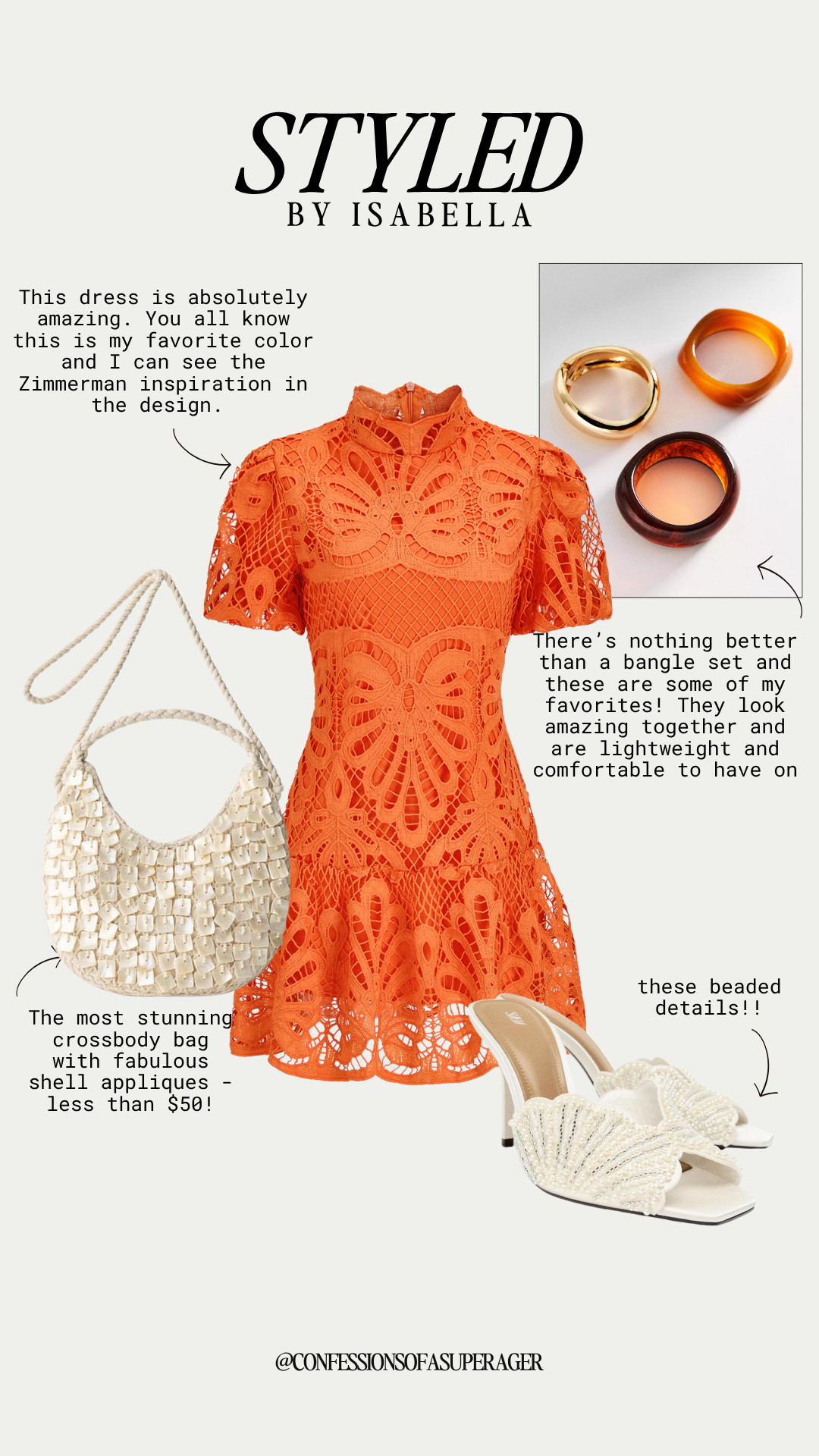This vibrant orange lace mini dress is giving luxury resort wear energy in the best way 🧡 With gorgeous Zimmermann-inspired detailing, shell-inspired accessories, pearl beaded heels, and the cutest woven crossbody bag, this look is perfect for summer vacations, beach dinners, bridal events, and tropical getaways. Bold color, elevated textures, and designer-inspired style for less—tap to shop this stunning summer outfit before it sells out! #liketkit #LTKStyle #summerdress #vacationstyle #resortwear #zimmermanninspired #orangeoutfit #beachvacation #designerinspired #summerfashion #woventas #statementstyle #brunchoutfit #fashionover40 #luxurylookforless #summeroutfits

#LTKootd #LTKSeasonal #LTKSaleAlert