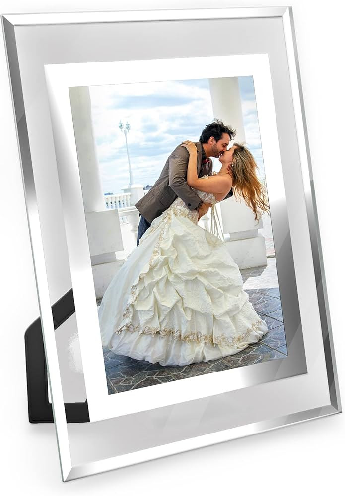 5x7 Picture Frames - Glass Photo Frame for Tabletop/Desktop Display, Horizontal/Vertical Orientat... | Amazon (US)