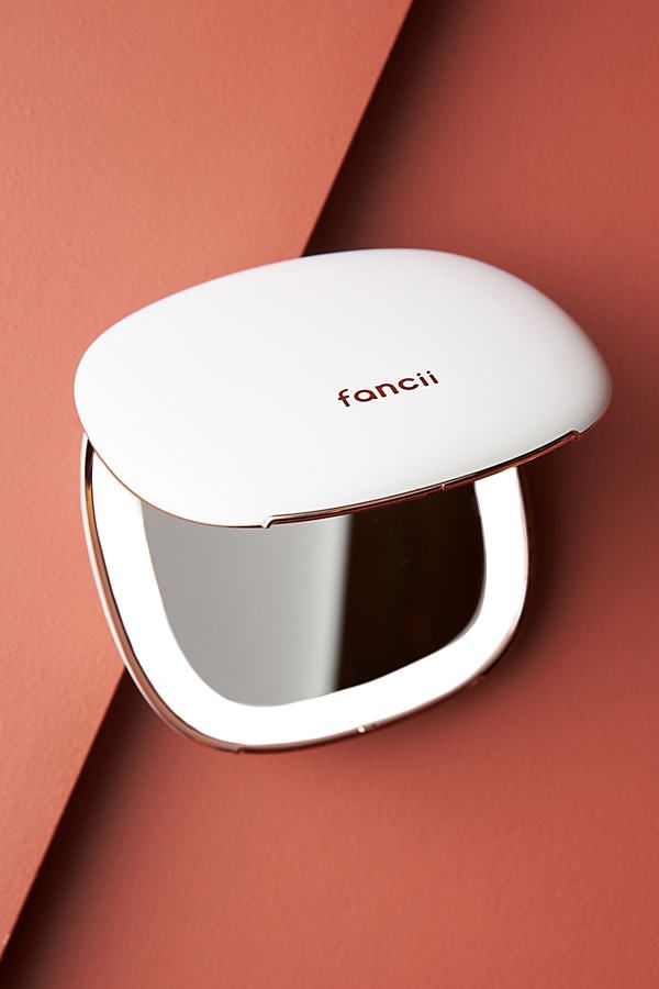 Fancii Mila LED Compact Mirror By Fancii in White | Anthropologie (US)