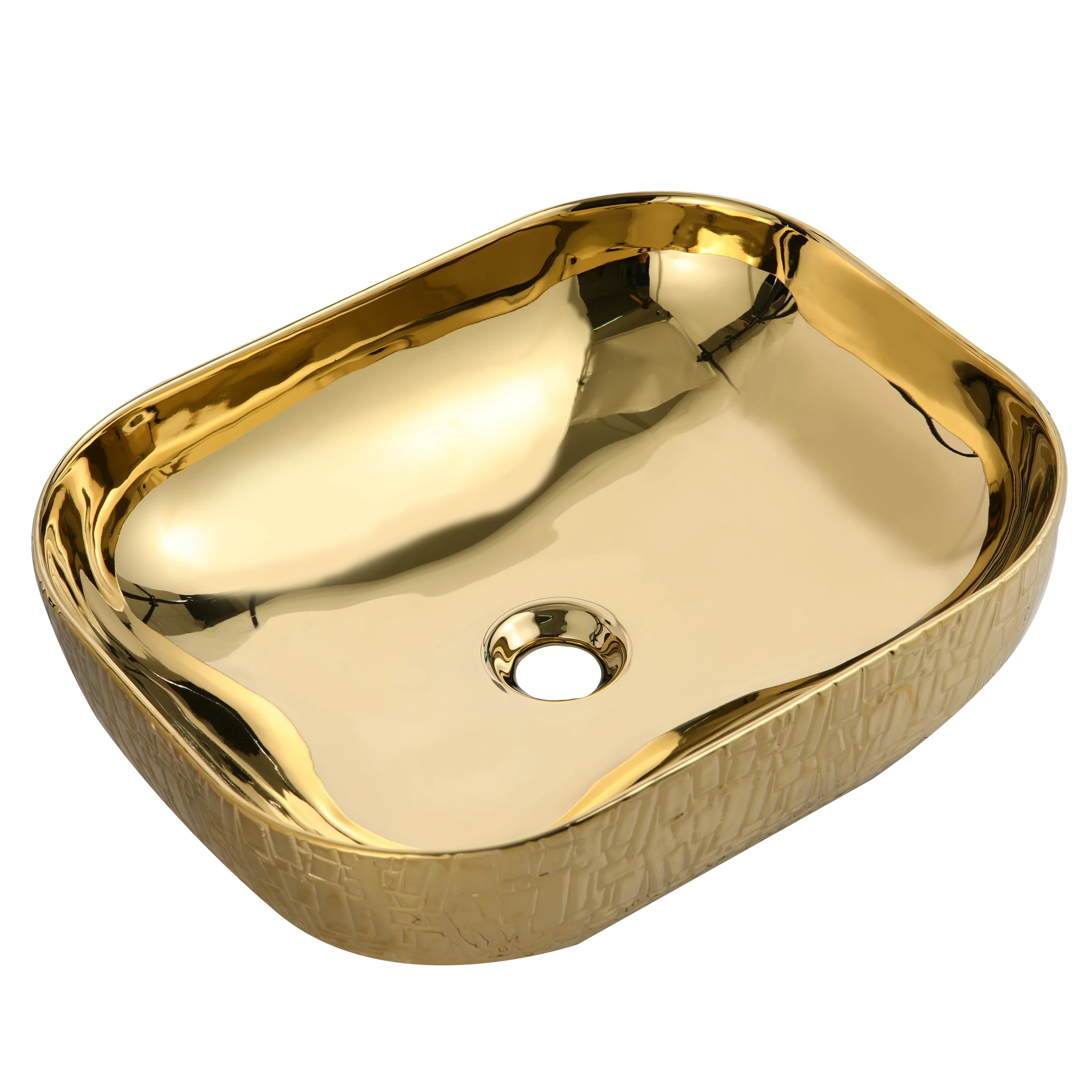 Juvia 13'' Gold Vitreous China Oval Bathroom Sink JVI-OVP-2252A1 | Wayfair North America