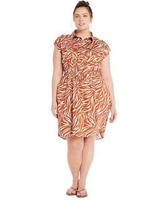 Time and Tru Women's  and Women's Plus Short Sleeve Utility Shirt Dress, Sizes XS-4X - Walmart.co... | Walmart (US)