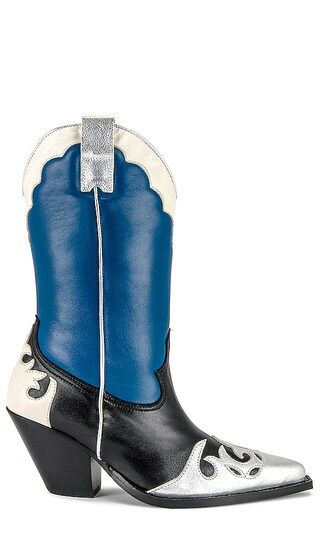Western Boot in Silver & Cobalt | Revolve Clothing (Global)