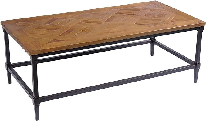 Industrial Solid Wood Coffee Table-Rustic Farmhouse Cocktail Table - for Living Room - Reclaimed ... | Amazon (US)