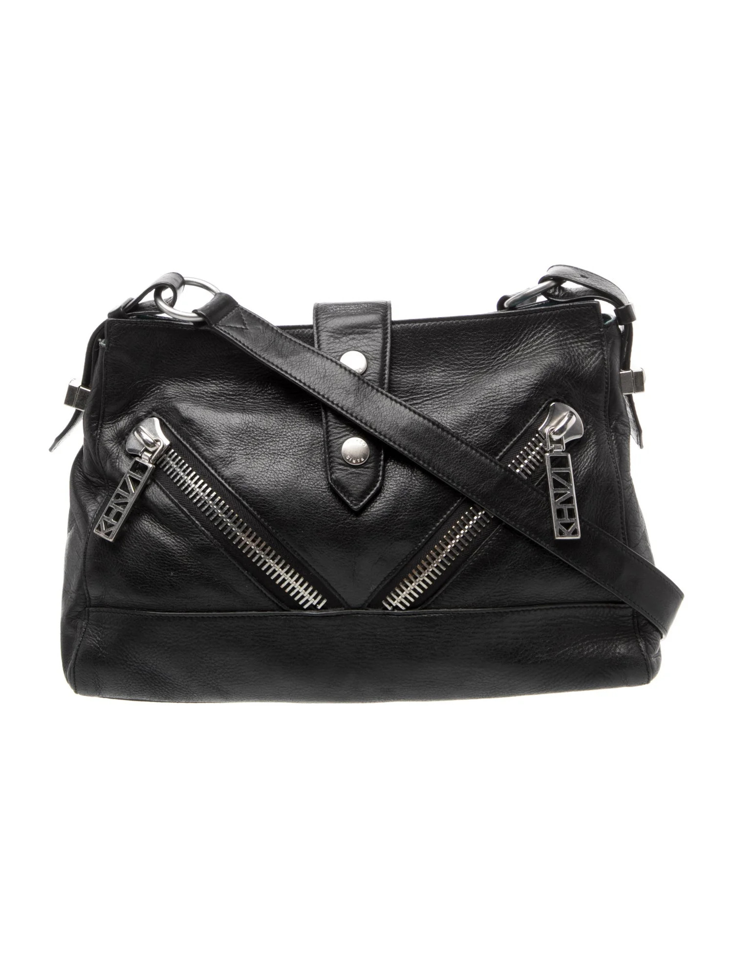 Kenzo Leather Shoulder Bag - Black Shoulder Bags, Handbags - KEN83405 | The RealReal | The RealReal