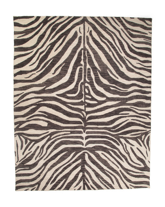 Made In India 8x10 Wool Masai Zebra Stripe Area Rug | TJ Maxx