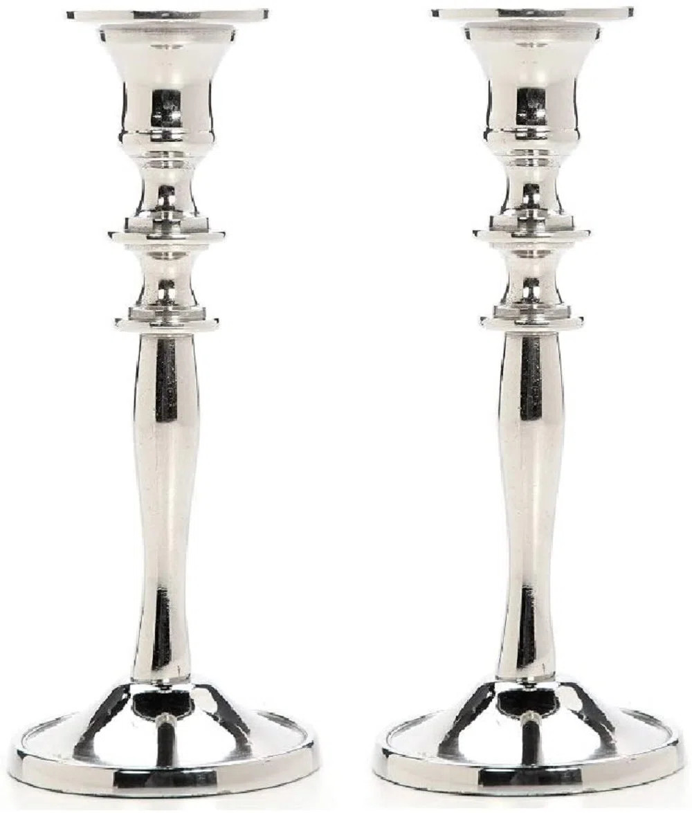 Hosley Set of 2 Silver Finish Taper Candle Holder 8" High. Ideal Gift and Use for Weddings, Party... | Wayfair North America