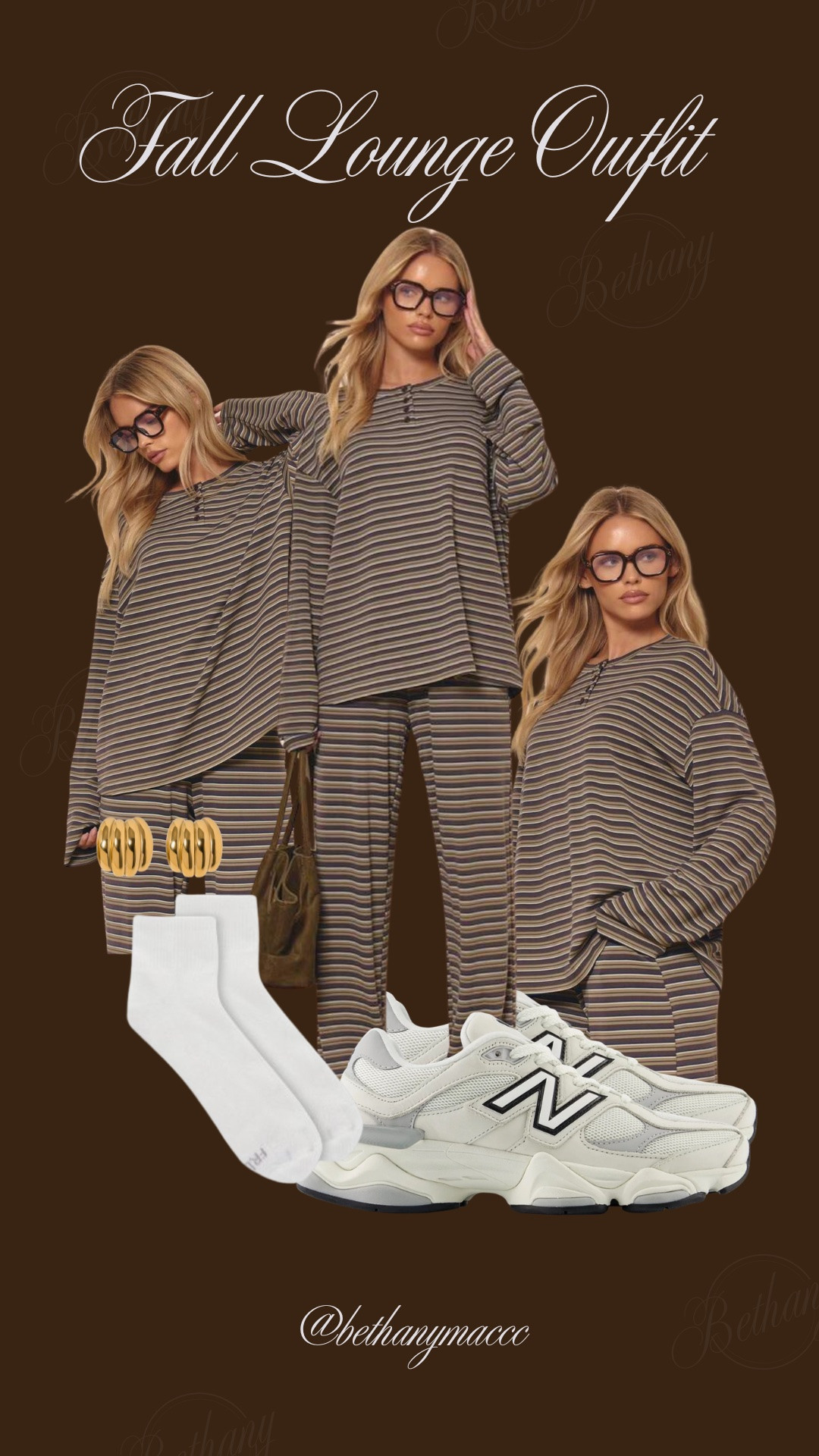 Stripe lounge set for fall 🤎