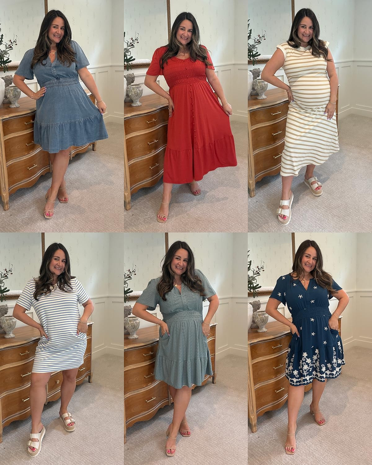Simplee Womens Summer Denim Dress Casual Short Sleeve Tiered Mini Jean Dresses Western Cowgirl Co... | Amazon (US)