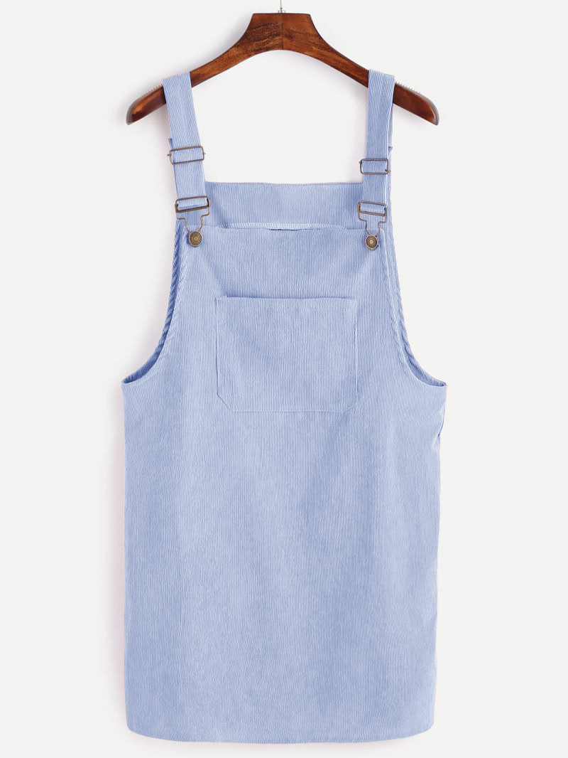 Striped Pinafore Dress With Pocket | ROMWE