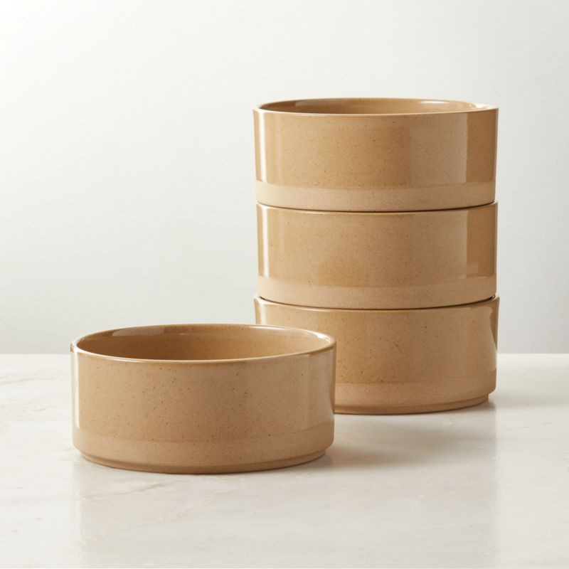 Darra Natural Recycled Stoneware Soup Bowls, Set of 4 | CB2 | CB2