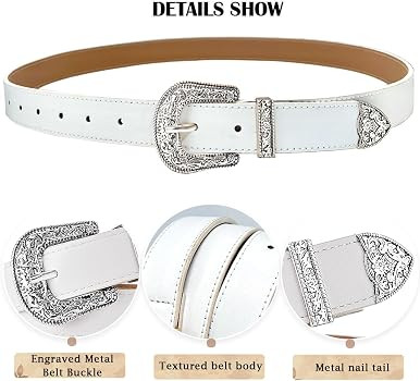 Western Belt for Women Men Cowboys Cowgirls Carving Buckles Belts for Jeans Pants | Amazon (US)