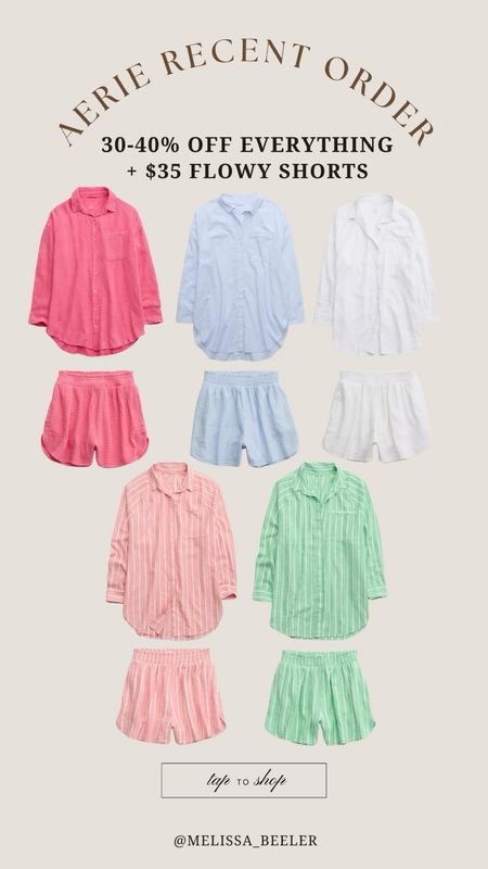 This matching set from Aerie is perfect for your next vacation/ pool day!!🌴🩵 It comes in so many cute shades and is on sale now!

Spring break outfits. Resort wear. Pool day outfit. Linen shorts. Linen button down. Aerie. 

#LTKSeasonal #LTKstyletip #LTKsalealert