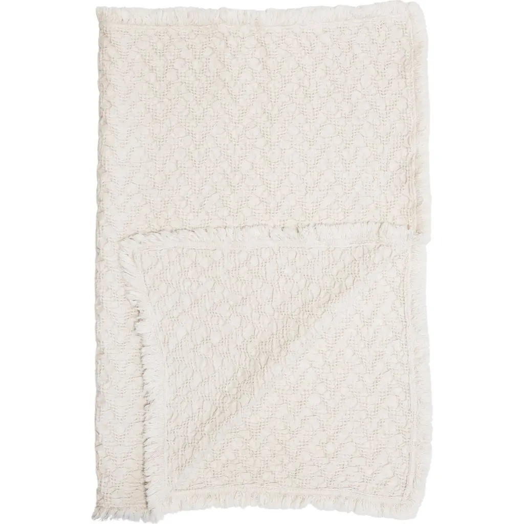 CRANE BABY Oatmeal Boho Cotton Jacquard Baby Blanket in Cream at Nordstrom | Nordstrom