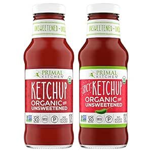Primal Kitchen Organic Unsweetened Ketchup Variety Pack, Original and Spicy, Whole30 Approved, Ce... | Amazon (US)