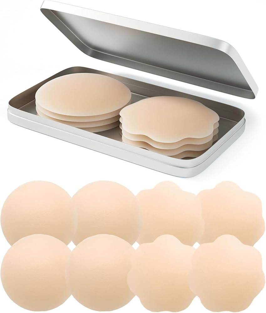 QUXIANG 4 Pairs Pasties Women Nipple Covers Reusable Adhesive Silicone Nippleless Covers Bra for ... | Amazon (US)