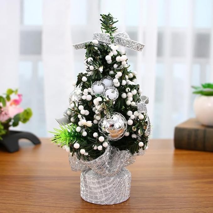 20cm Mini Desktop Christmas Decorated Tree Artificial Christmas Tree with Berry Pine Needle Xmas ... | Amazon (US)