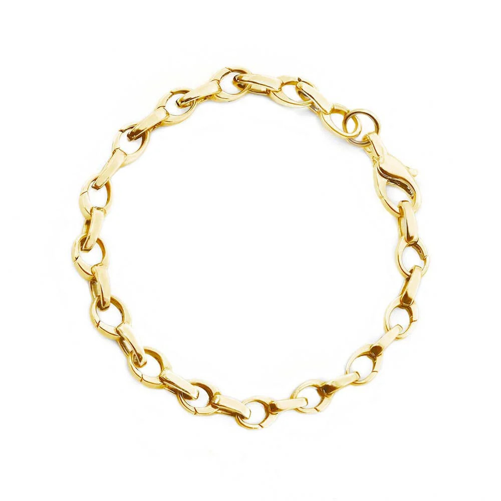 Slim Infinity Link Charm Bracelet in 14K Solid Gold | Jet Set Candy (US)