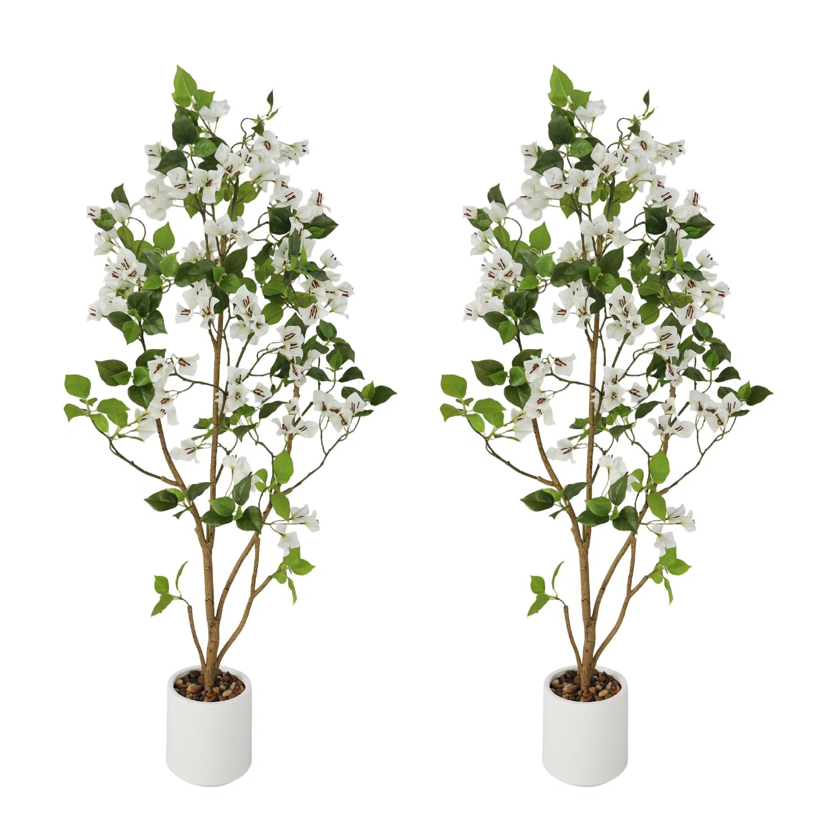 Latitude Run® 2 Pack 4FT Potted Artificial Bougainvillea Trees with Flowers – 3D Realistic Faux Plants, UV-Resistant, Low Maintenance, for Indoor Outdoor Home, Porch, Patio, Office, Wedding, Pink | Wayfair | Wayfair North America