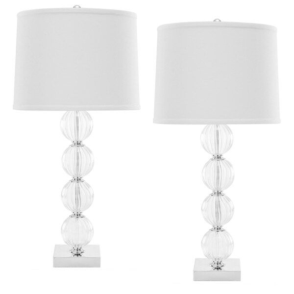 Safavieh Lighting 30-inches Amanda White Crystal Glass Globe Table Lamps (Set of 2) | Bed Bath & Beyond