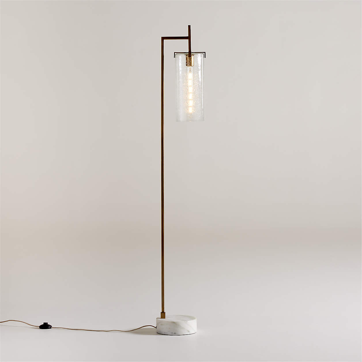 Coquina Brass Floor Lamp with Marble Base 63" + Reviews | Crate & Barrel | Crate & Barrel