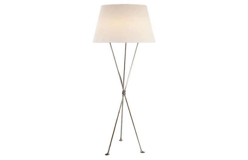 Lebon Floor Lamp, Burnished Silver Leaf | One Kings Lane