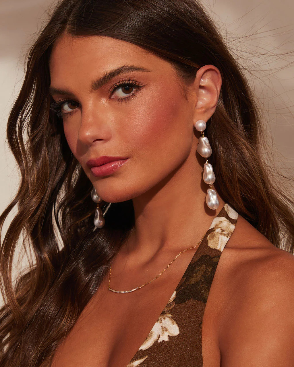 Dreamy Gem Pearl Drop Earrings | VICI