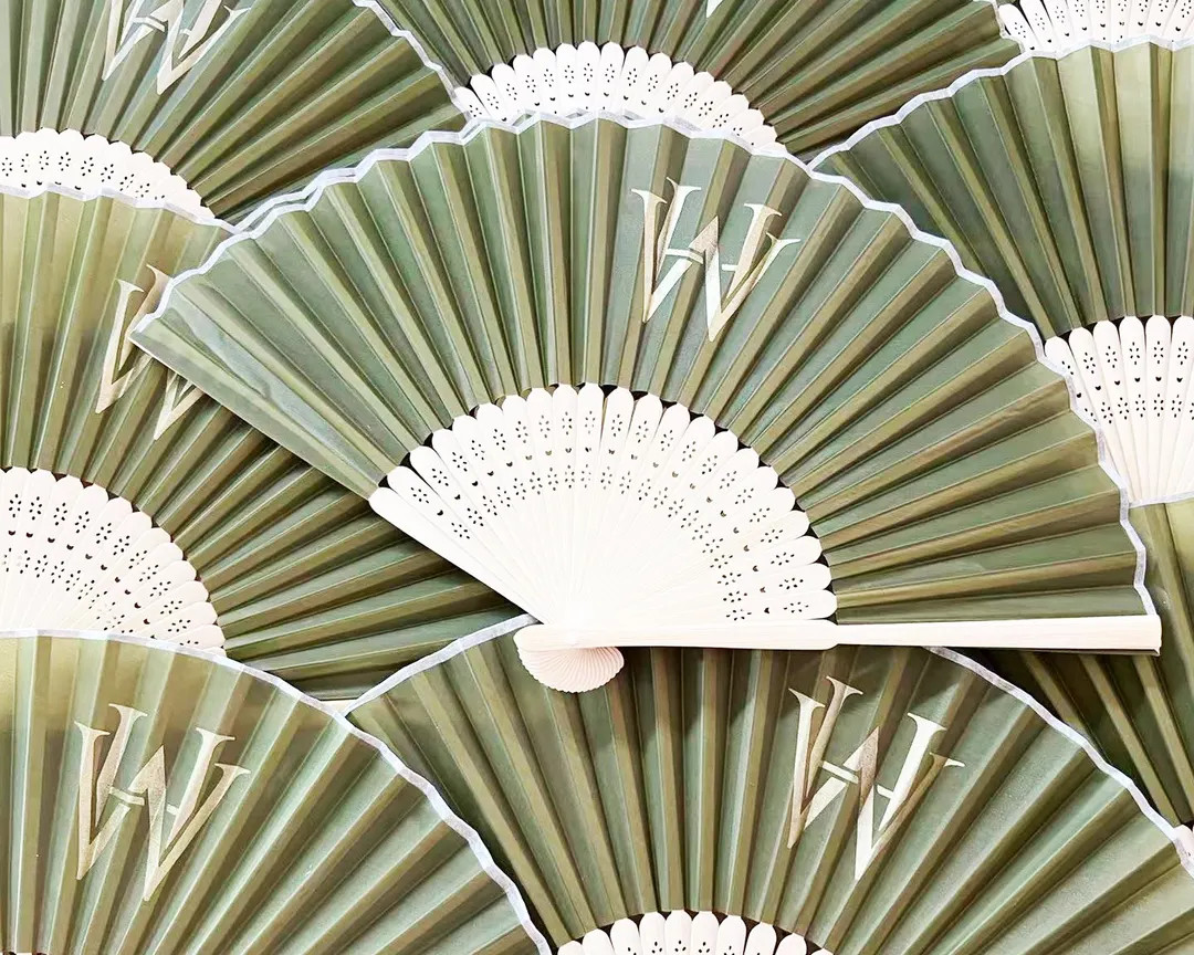 Personalized Imitated Silk  Hand Fans,Bamboo Rayon Fans,Initial,Monogram  Wedding Fans,  Special ... | Etsy (US)
