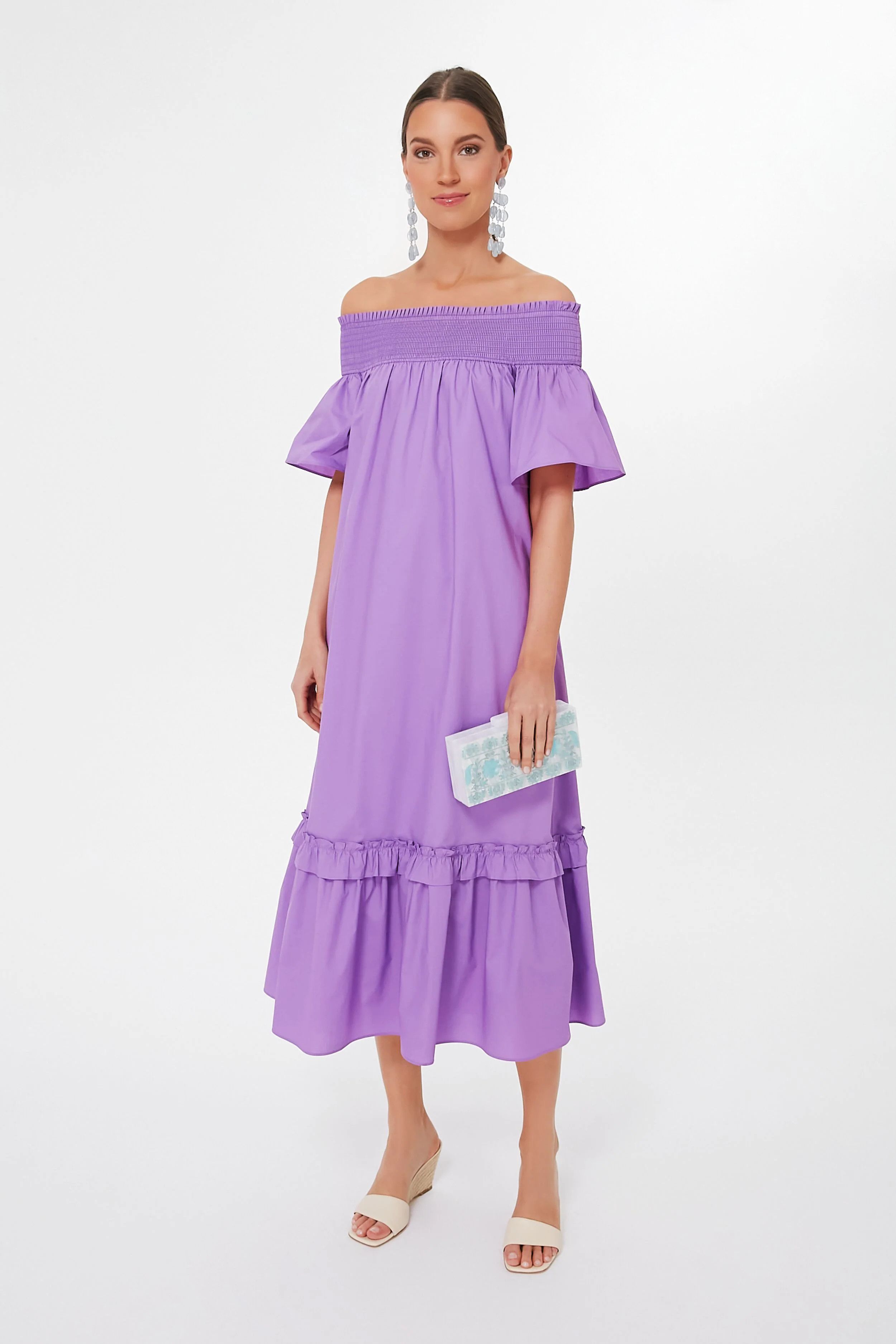 Purple Shirred Capri Maxi Dress | Tuckernuck (US)