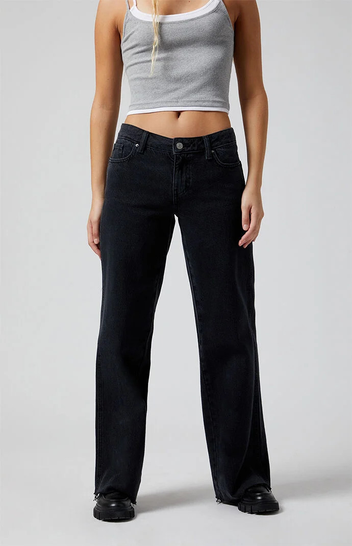 Women's Casey Low Rise Baggy Jeans Black - Size 25 | PacSun