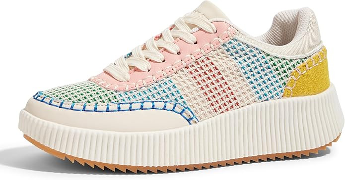 LUCKY STEP Women's Platform Sneakers Retro Braided Fashion Casual Chunky Shoes Breathable Durable... | Amazon (US)