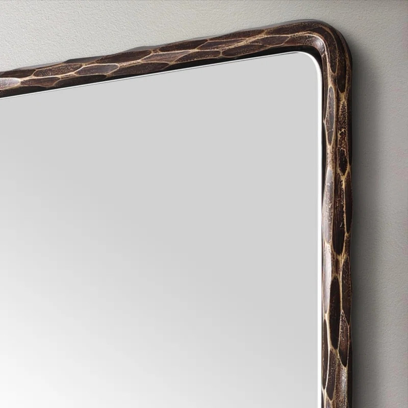 Brunilde Antique Forged Iron Rectangle Wall Mirrors Wrought Iron Mirror Hand Hammer Frame | Wayfair North America