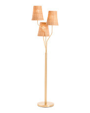 Three Light Rattan Shade Floor Lamp | Furniture & Lighting | Marshalls | Marshalls