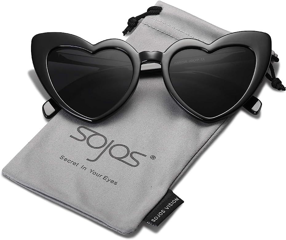 Heart Shaped Sunglasses Clout Goggle Vintage Cat Eye Mod Style Retro Glasses Kurt Cobain | Amazon (US)