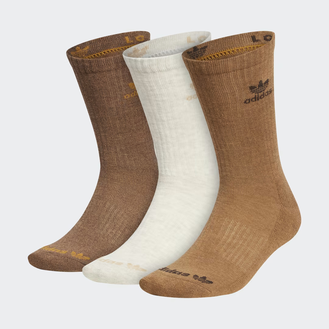 adidas Trefoil Crew Socks 3 Pairs Dark Brown L | adidas (US)