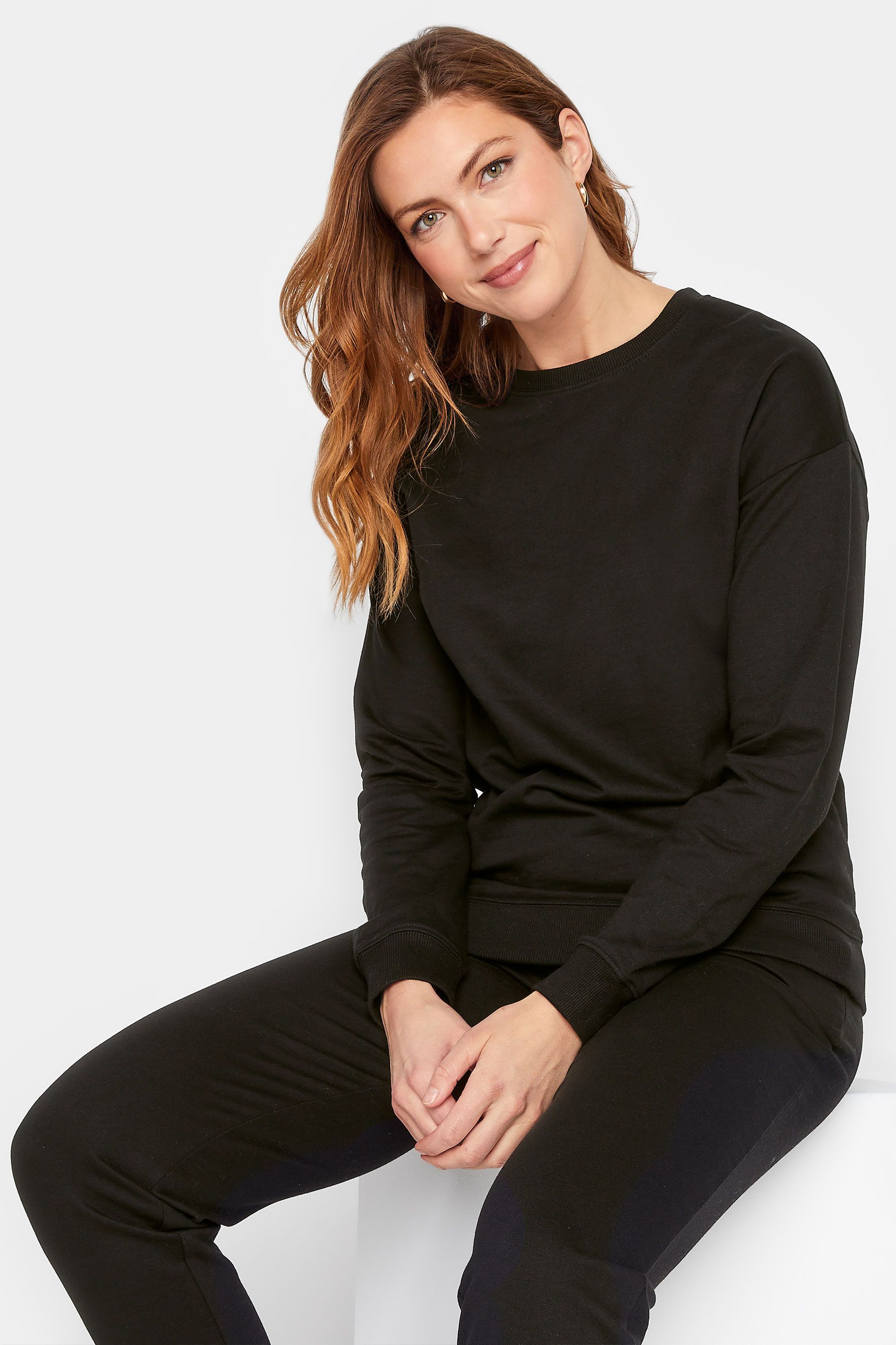 LTS Tall Black Long Sleeve Sweatshirt | Long Tall Sally