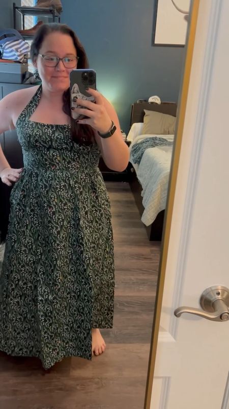 Absolutely love the Lily of the Valley print from Hill House! This halter top dress is so lovely, and it even has pockets! It definitely runs small so size up  

#LTKMidsize #LTKSeasonal #LTKParties