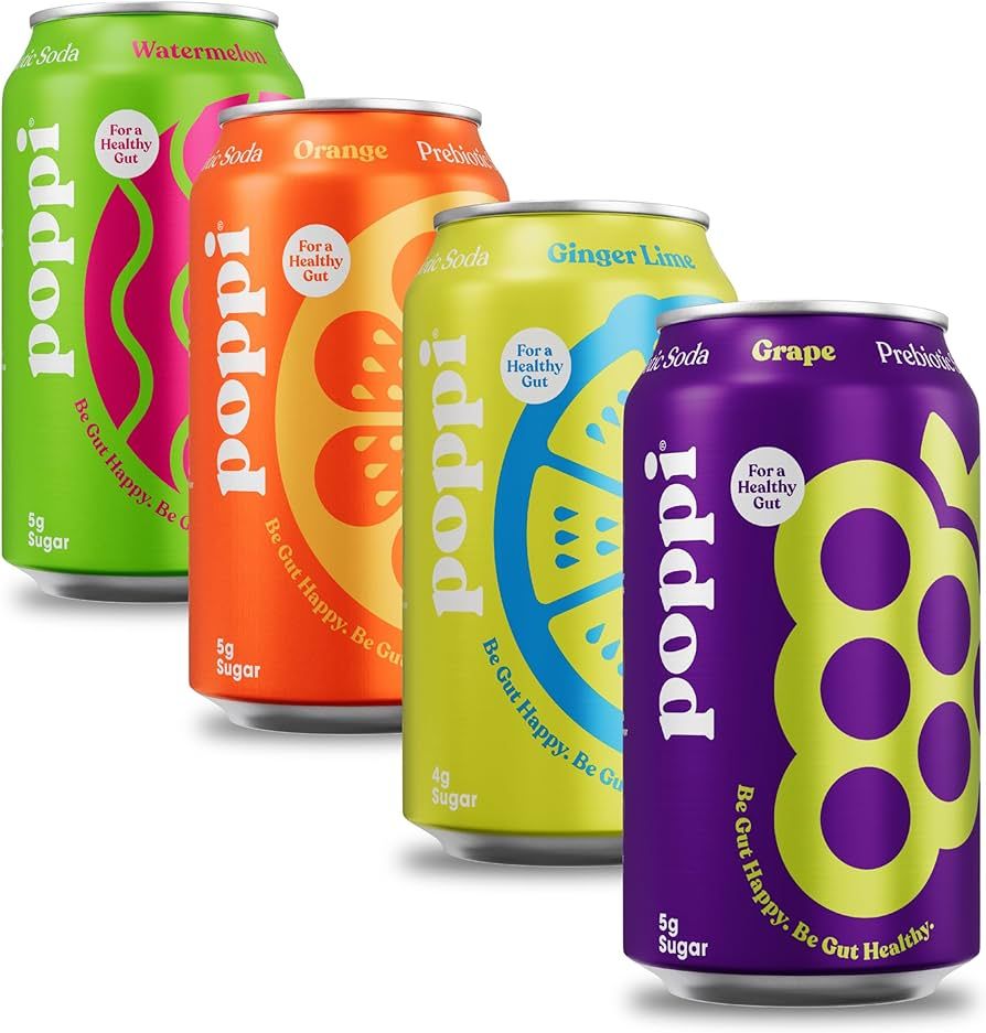 POPPI Sparkling Prebiotic Soda, Beverages w/Apple Cider Vinegar, Seltzer Water & Juice, Low Calor... | Amazon (US)