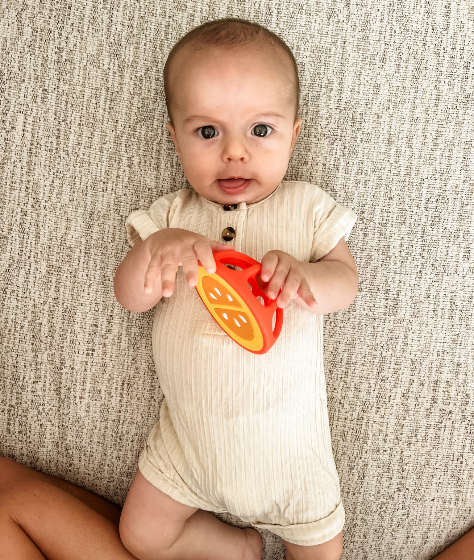 Orange teether for babies! Love this baby toy 🍊 comes in watermelon 🍉 and 🥝 kiwi!!

#LTKBaby #LTKBump #LTKSummerSales