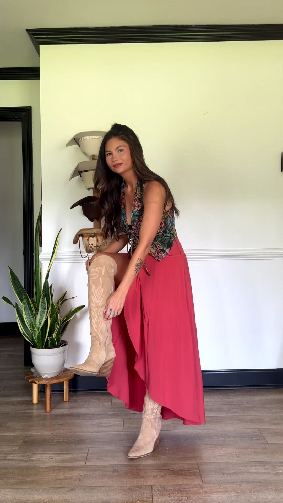 A fun western look! Code LORILYNN40 to save on both boots and tie vest! Wearing xs in all

#LTKootd #LTKgrwm #LTKSeasonal