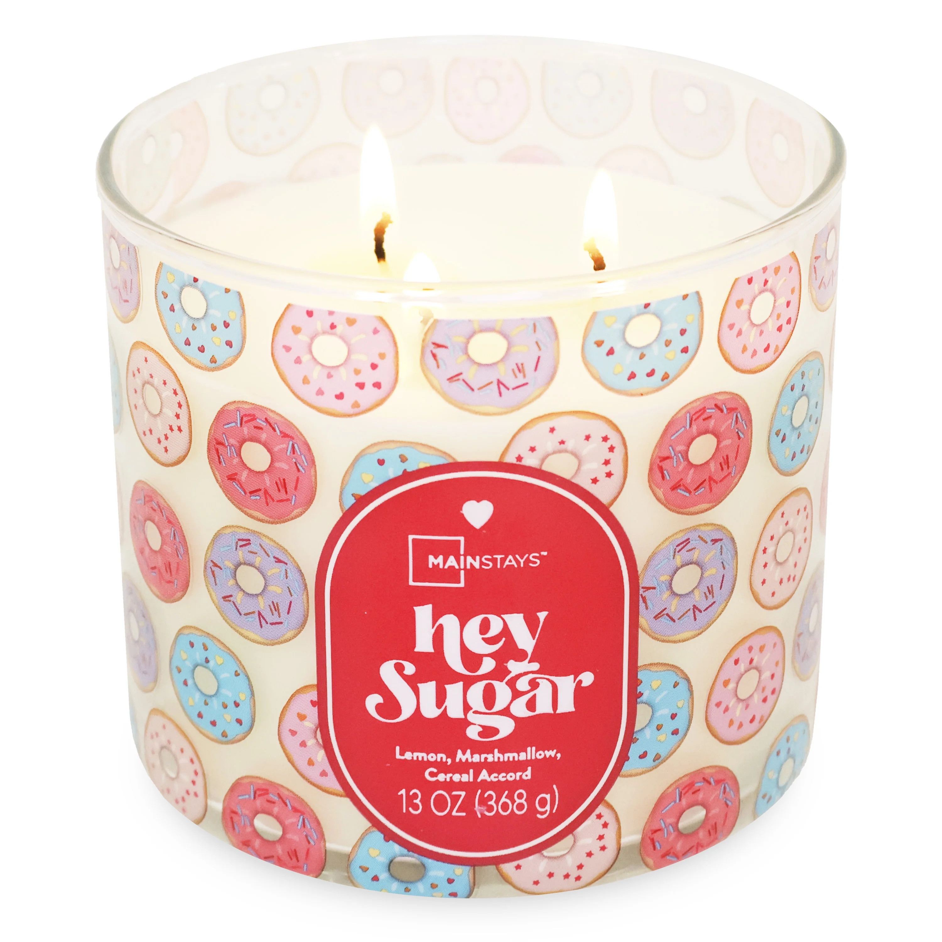 Mainstays 3-Wick Valentine's Themed Candle Hey Sugar Wrap, 13-Ounce | Walmart (US)