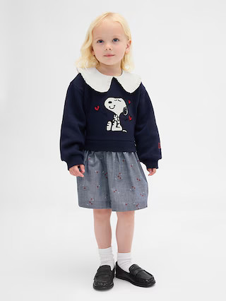Baby & Toddler Snoopy Ruffle Collar Sweatshirt Dress | Gap (US)