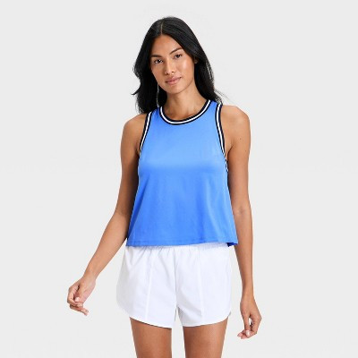 Women's Active Light Tipped Crop Tank Top -  All In Motion™ Blue M | Target
