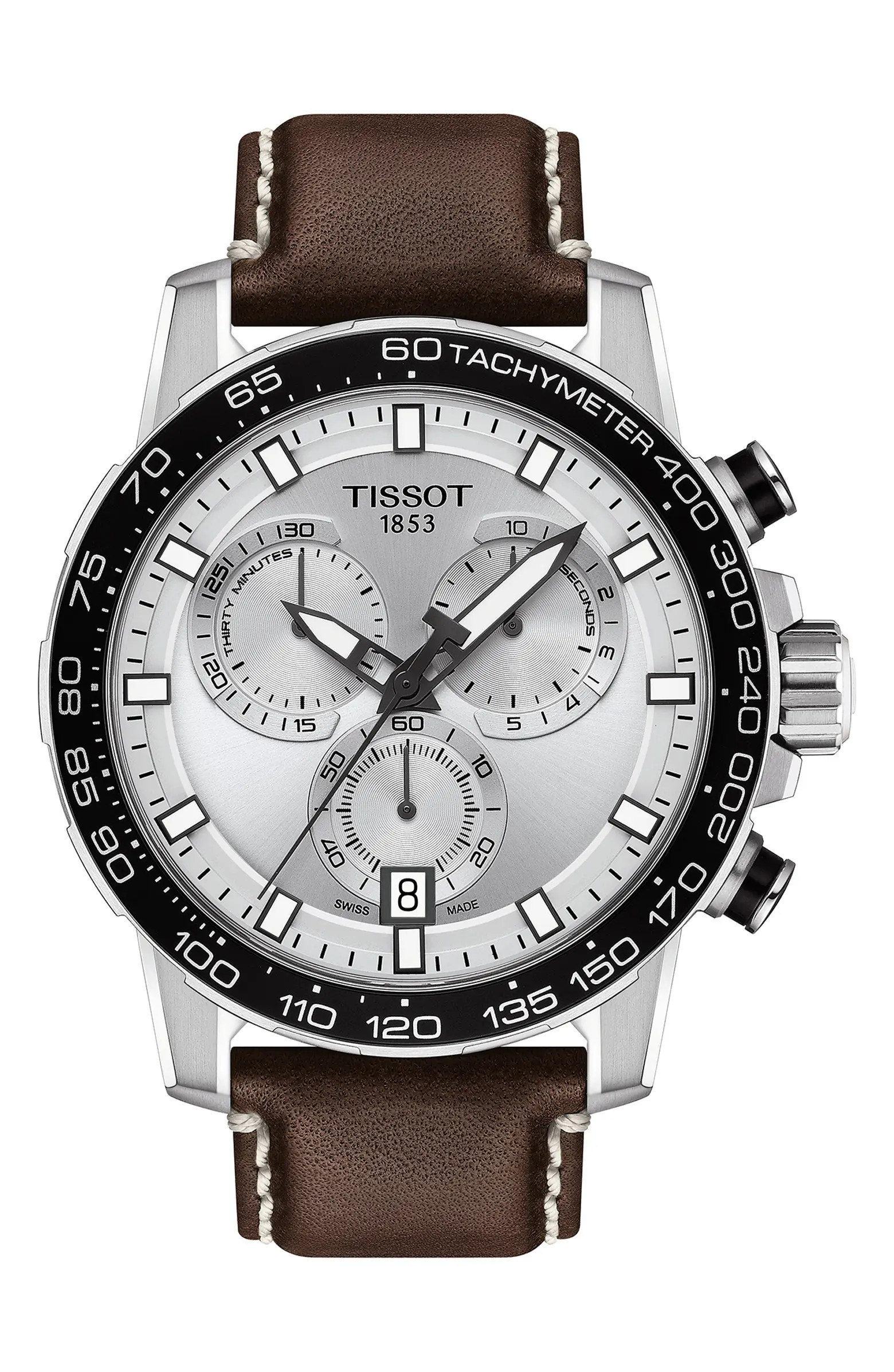 Supersport Chronograph Leather Strap Watch, 45.5mm | Nordstrom